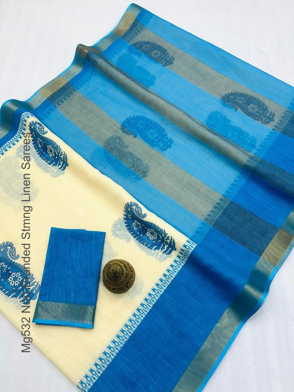 Mg532 Non-Branded Stmng Linen Sarees