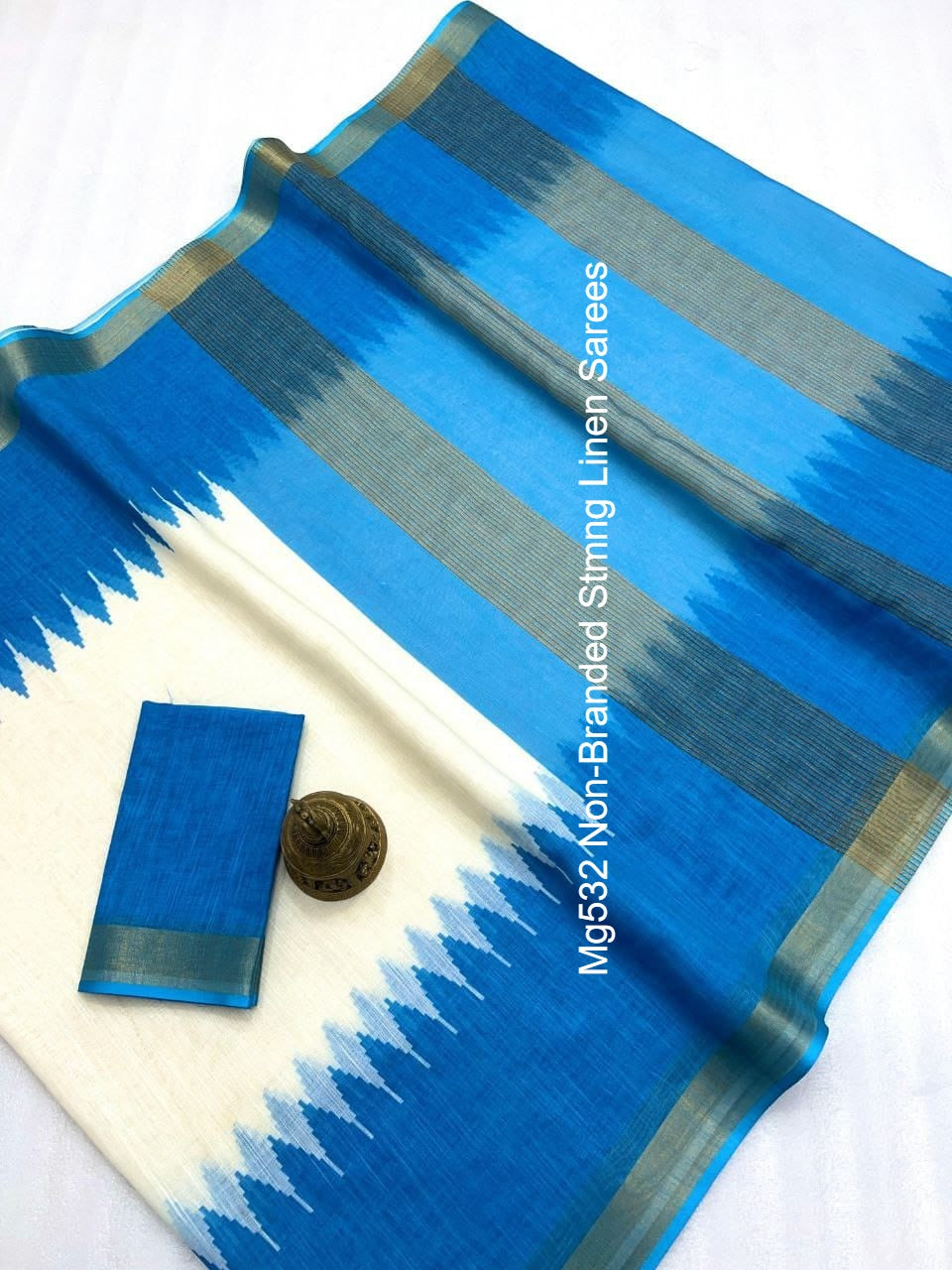 Mg532 Non-Branded Stmng Linen Sarees