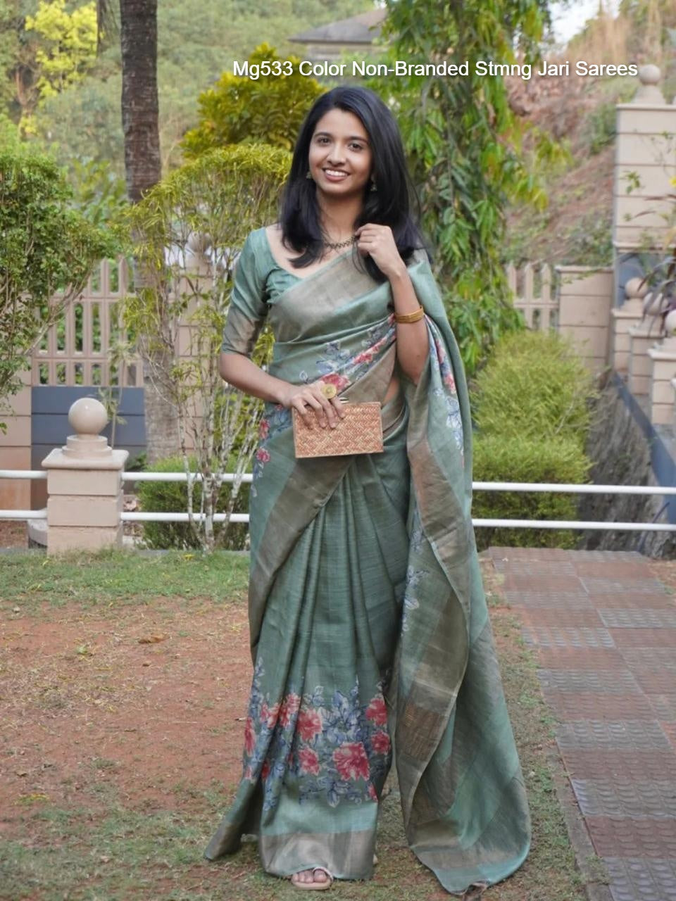 Mg533 Color Non-Branded Stmng Jari Sarees