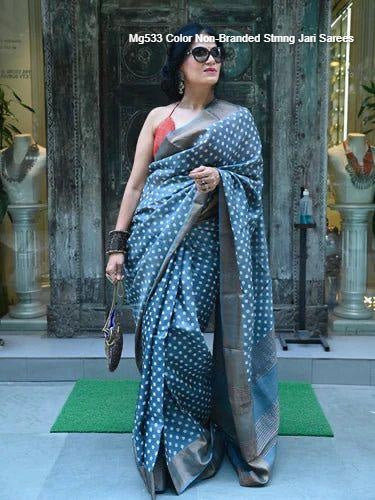 Mg533 Color Non-Branded Stmng Jari Sarees