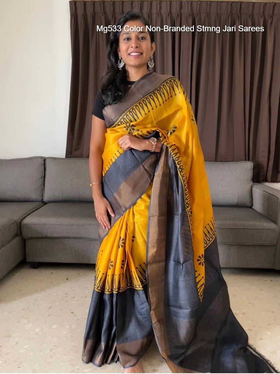 Mg533 Color Non-Branded Stmng Jari Sarees