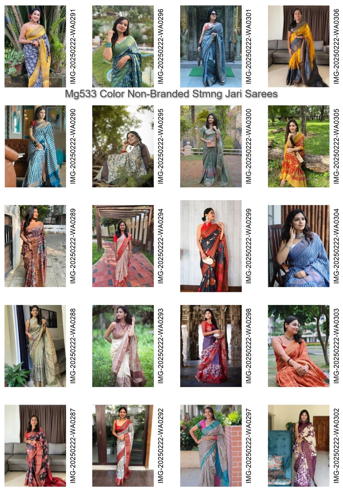 Mg533 Color Non-Branded Stmng Jari Sarees