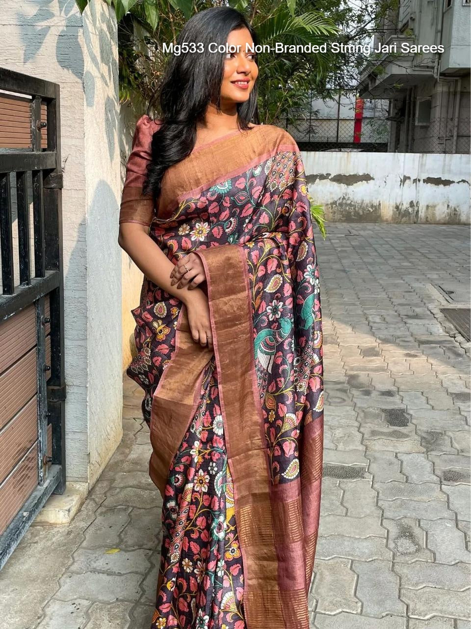 Mg533 Color Non-Branded Stmng Jari Sarees