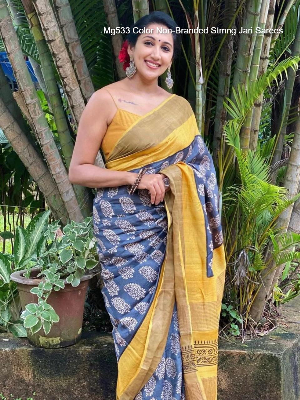 Mg533 Color Non-Branded Stmng Jari Sarees