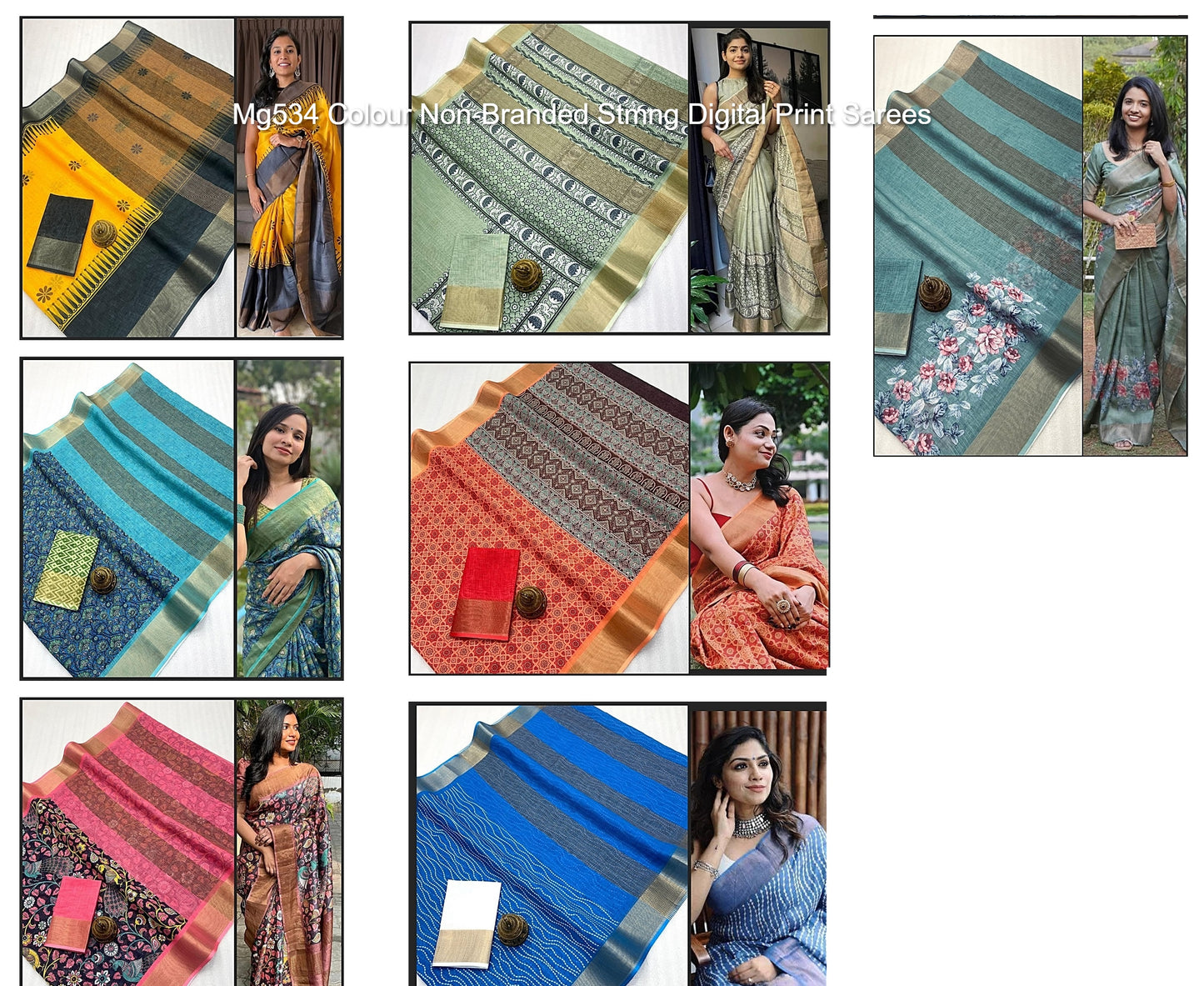 Mg534 Colour Non-Branded Stmng Digital Print Sarees
