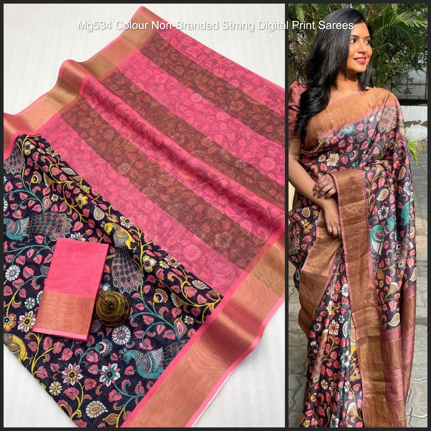 Mg534 Colour Non-Branded Stmng Digital Print Sarees