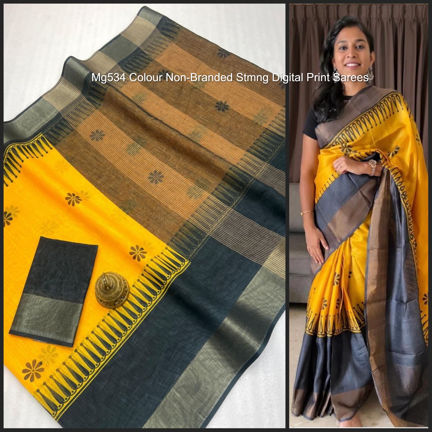 Mg534 Colour Non-Branded Stmng Digital Print Sarees
