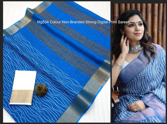 Mg534 Colour Non-Branded Stmng Digital Print Sarees