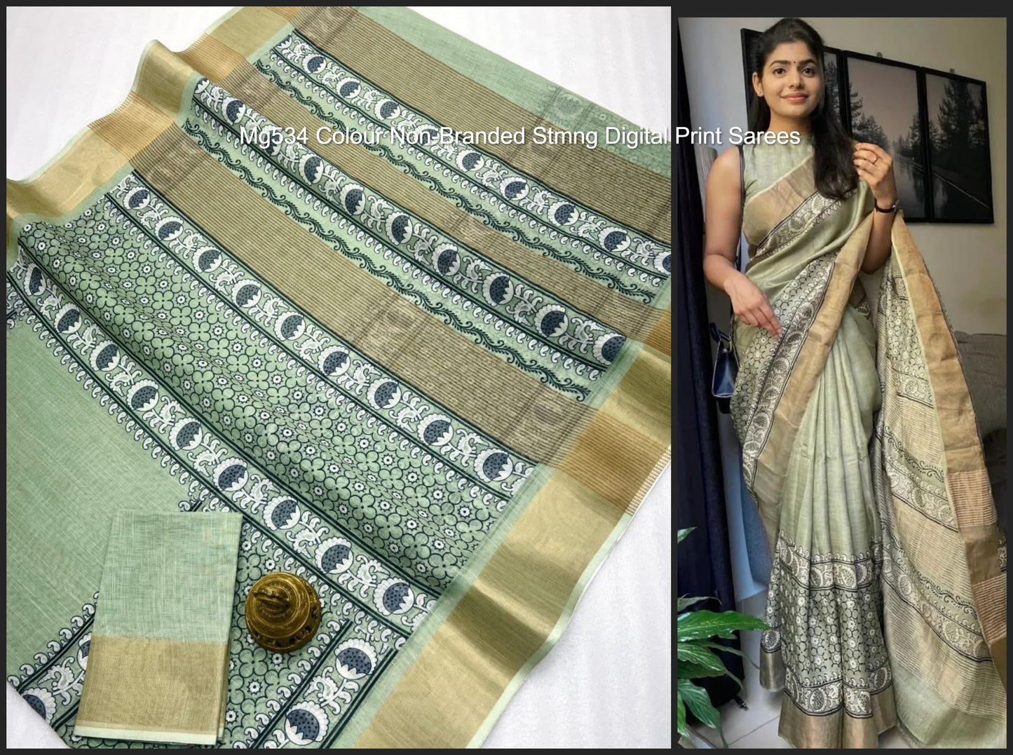 Mg534 Colour Non-Branded Stmng Digital Print Sarees