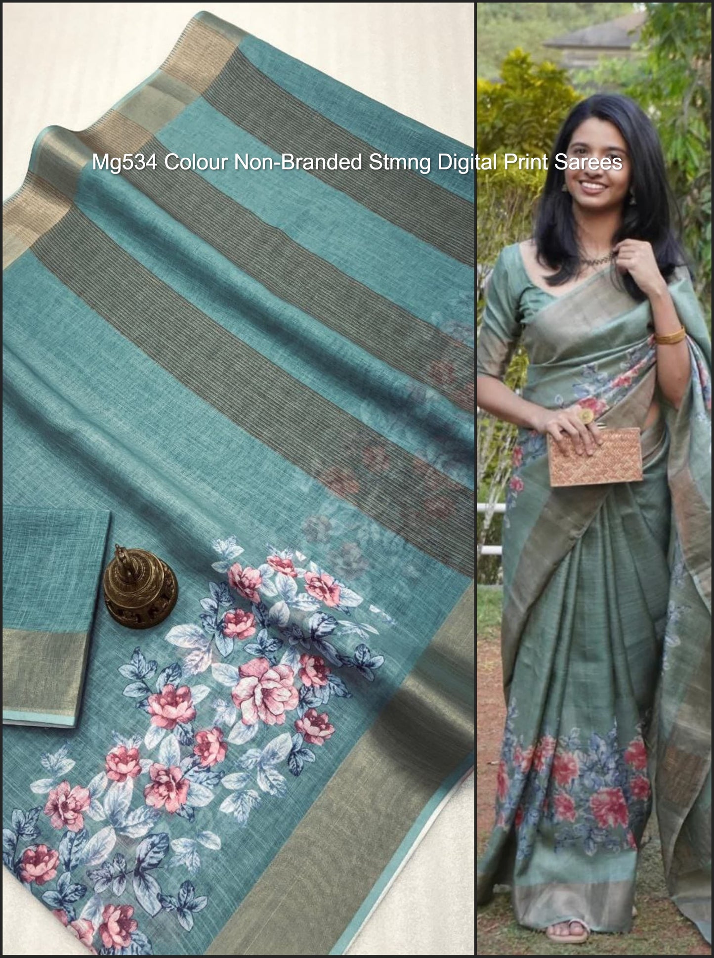 Mg534 Colour Non-Branded Stmng Digital Print Sarees