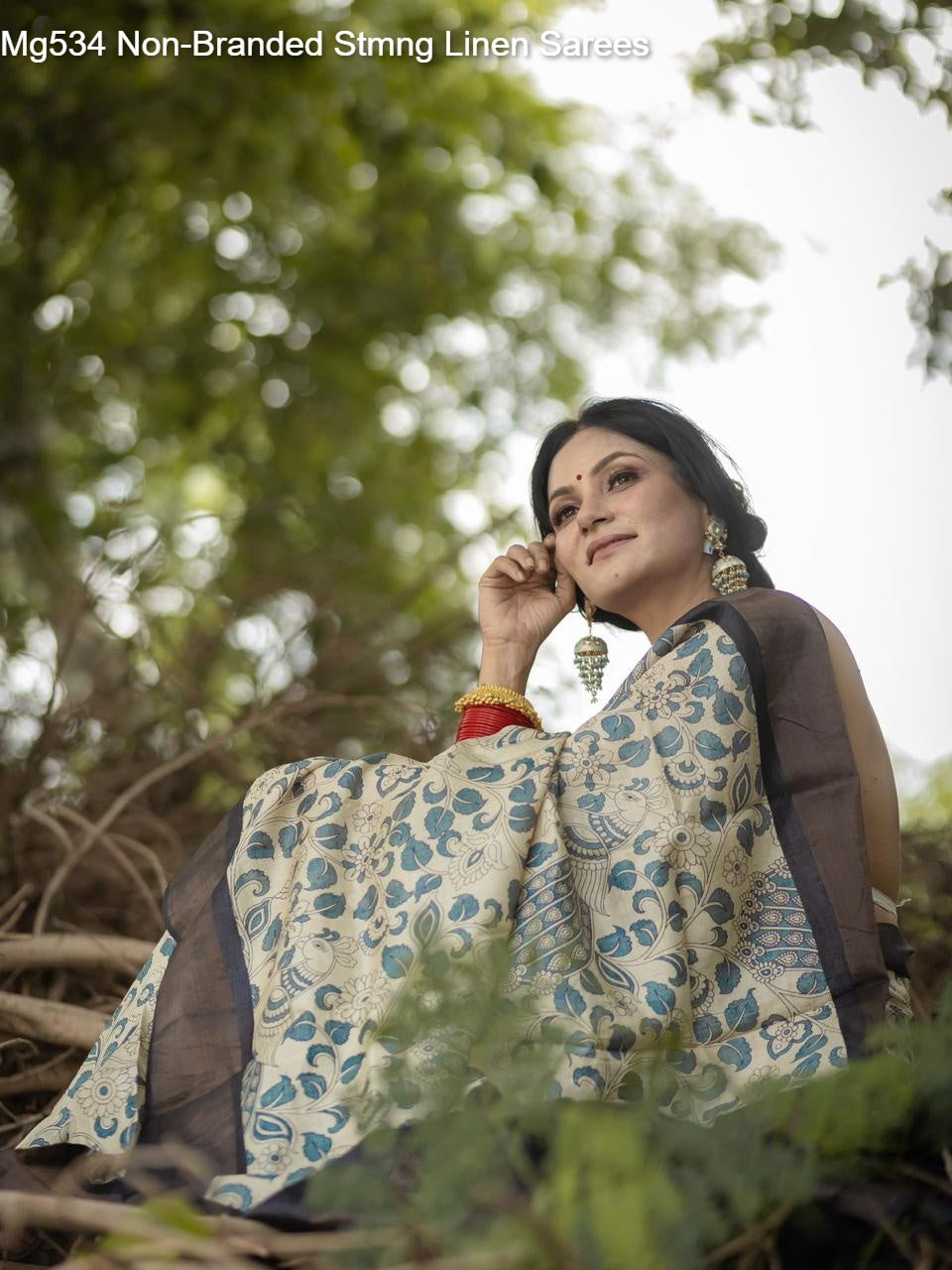 Mg534 Non-Branded Stmng Linen Sarees