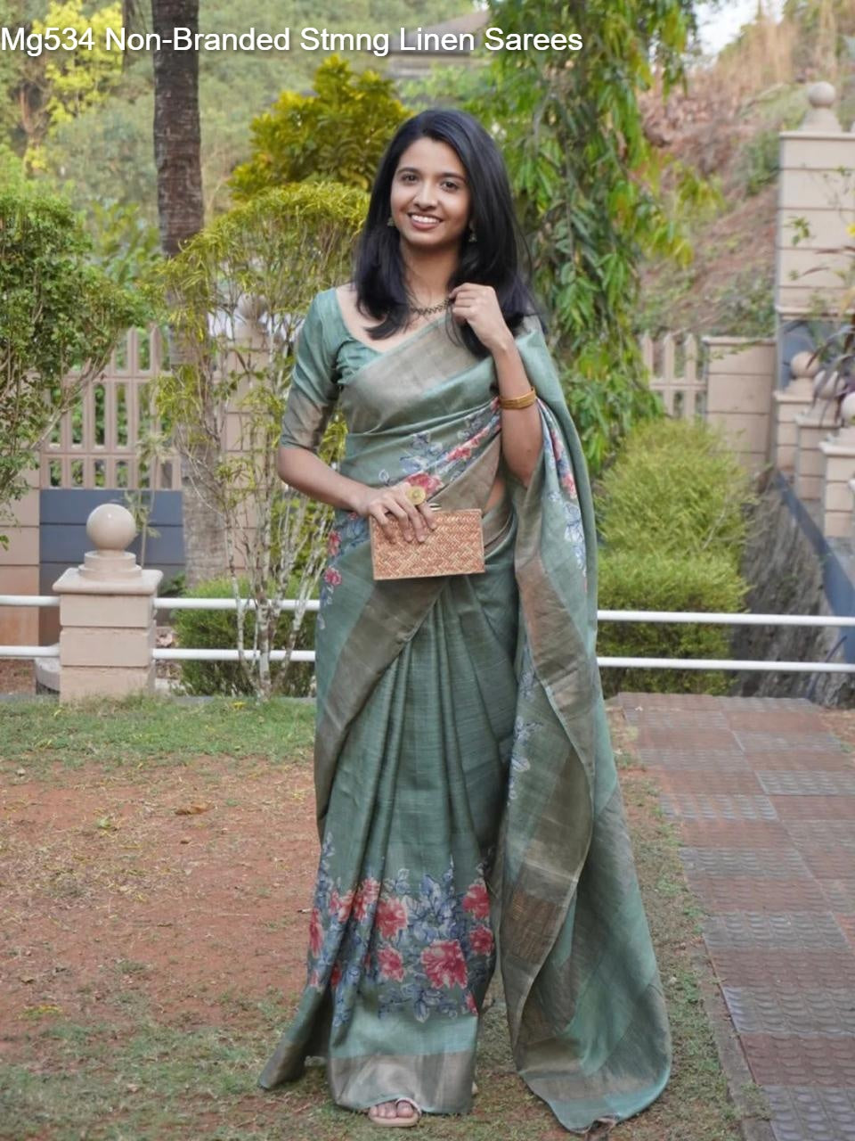 Mg534 Non-Branded Stmng Linen Sarees