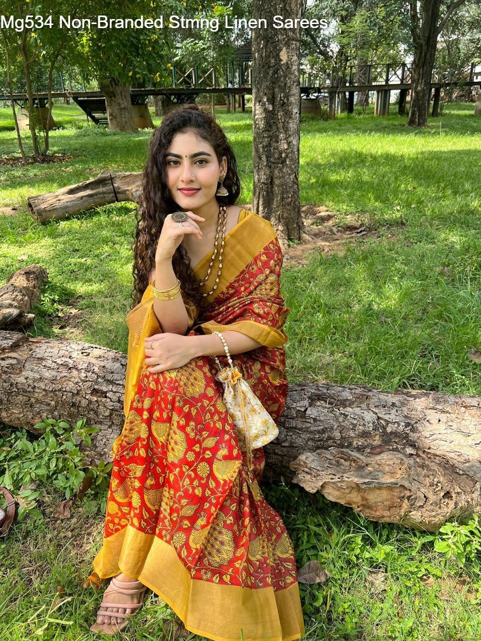 Mg534 Non-Branded Stmng Linen Sarees