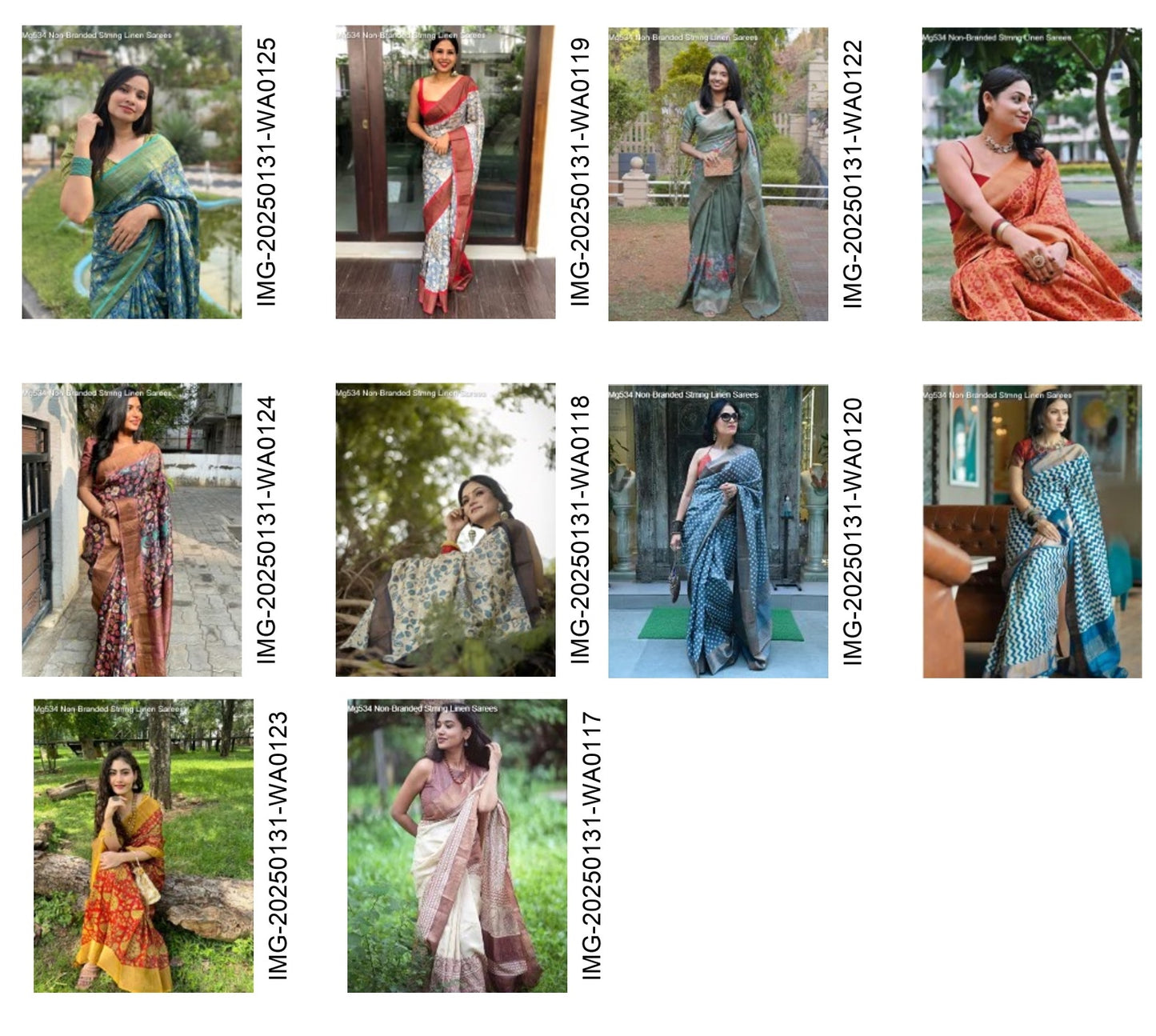Mg534 Non-Branded Stmng Linen Sarees