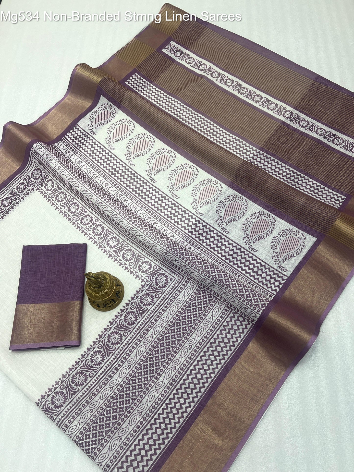 Mg534 Non-Branded Stmng Linen Sarees