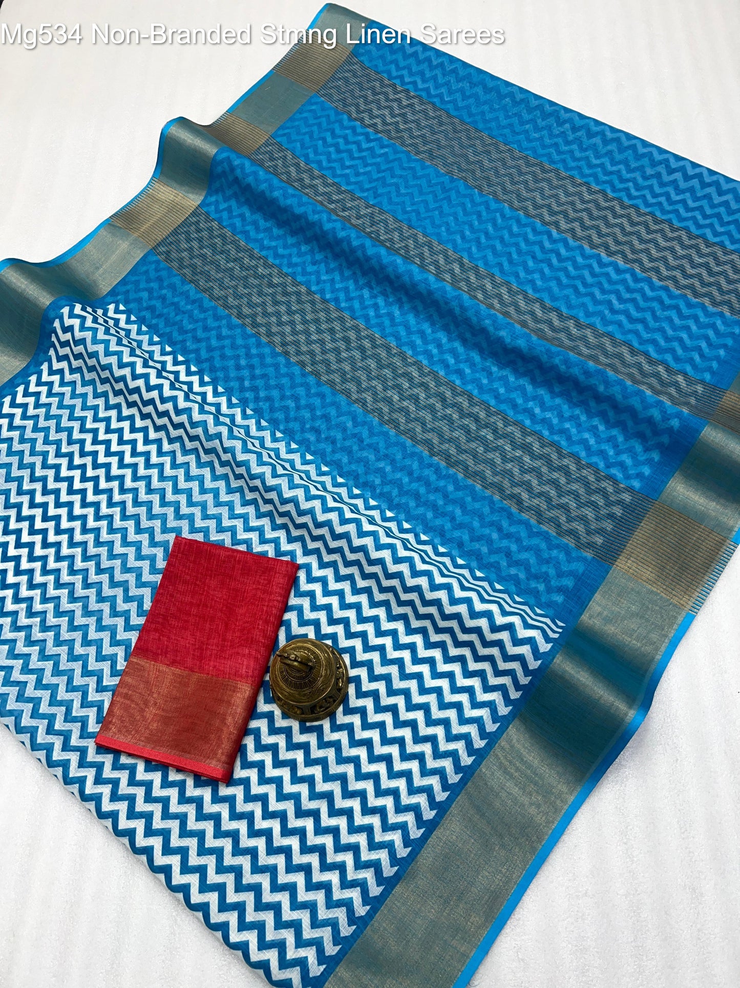 Mg534 Non-Branded Stmng Linen Sarees