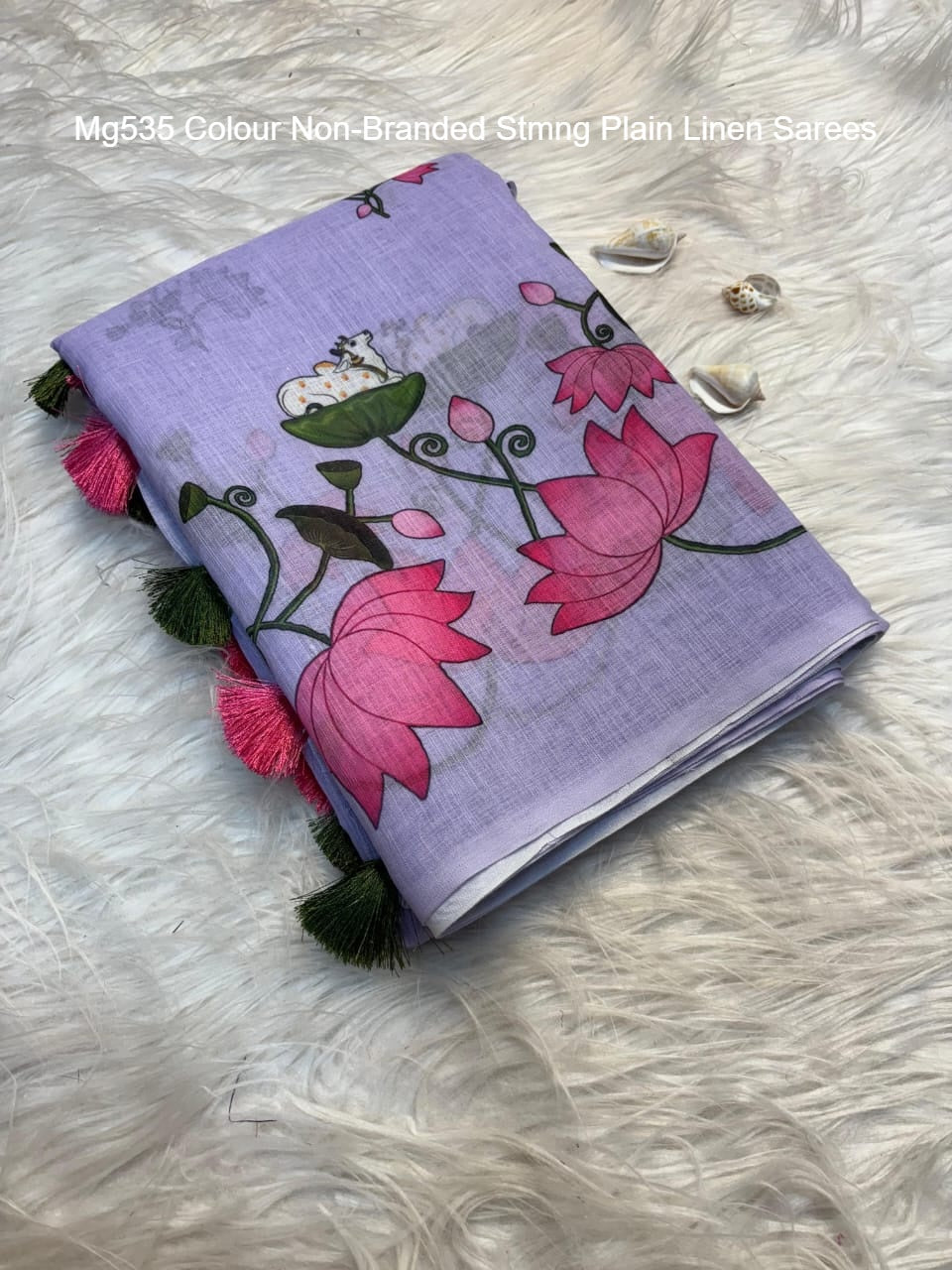 Mg535 Colour Non-Branded Stmng Plain Linen Sarees