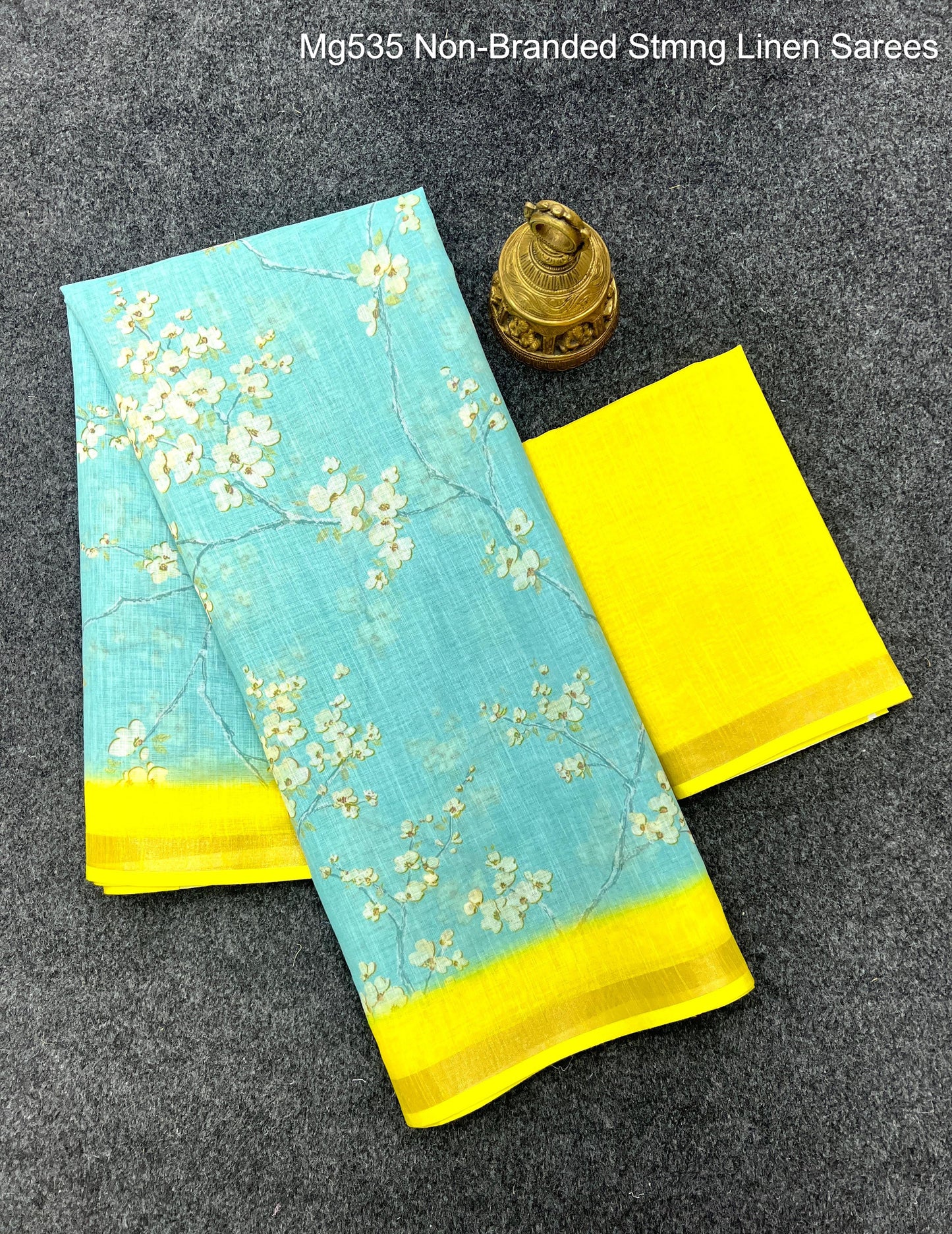 Mg535 Non-Branded Stmng Linen Sarees