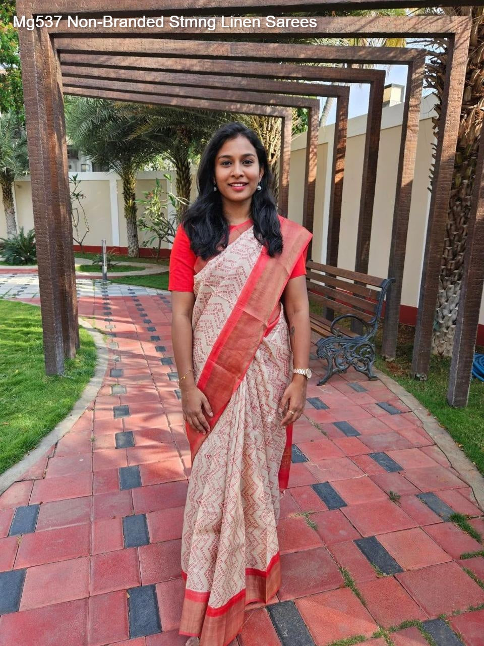 Mg537 Non-Branded Stmng Linen Sarees