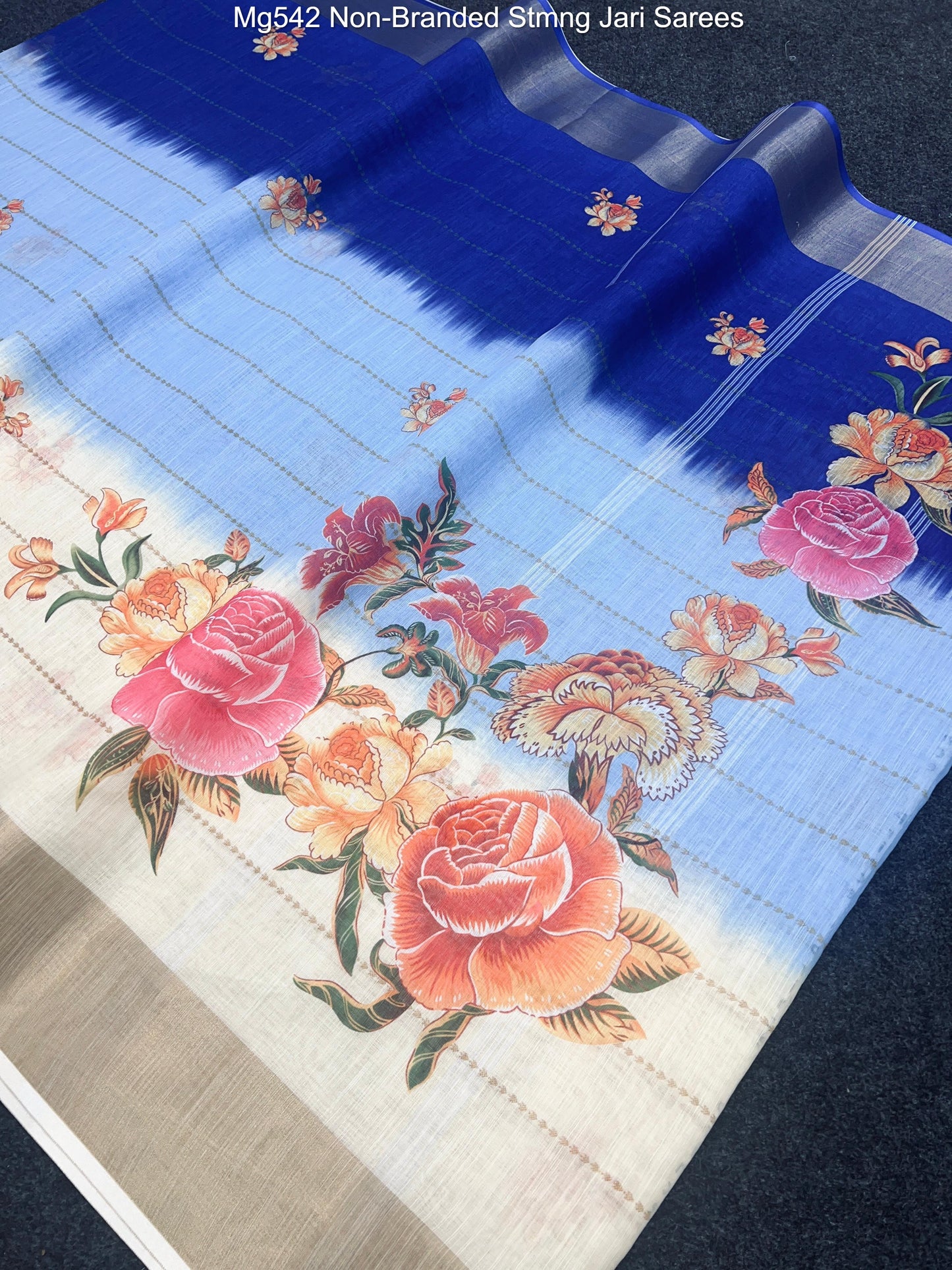 Mg542 Non-Branded Stmng Jari Sarees