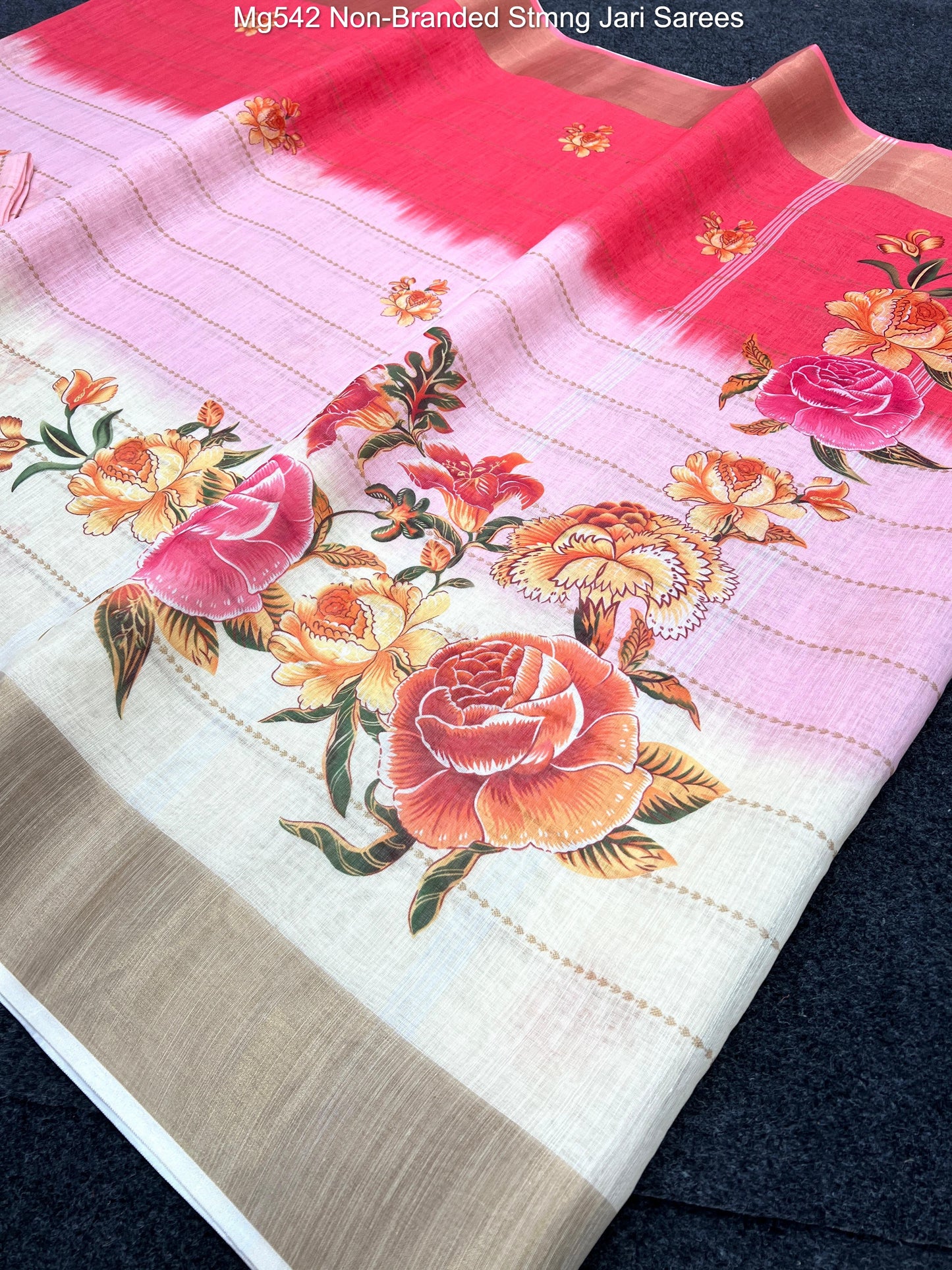 Mg542 Non-Branded Stmng Jari Sarees