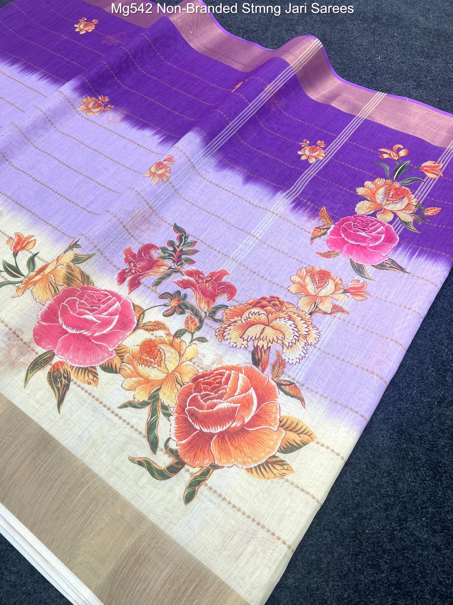 Mg542 Non-Branded Stmng Jari Sarees