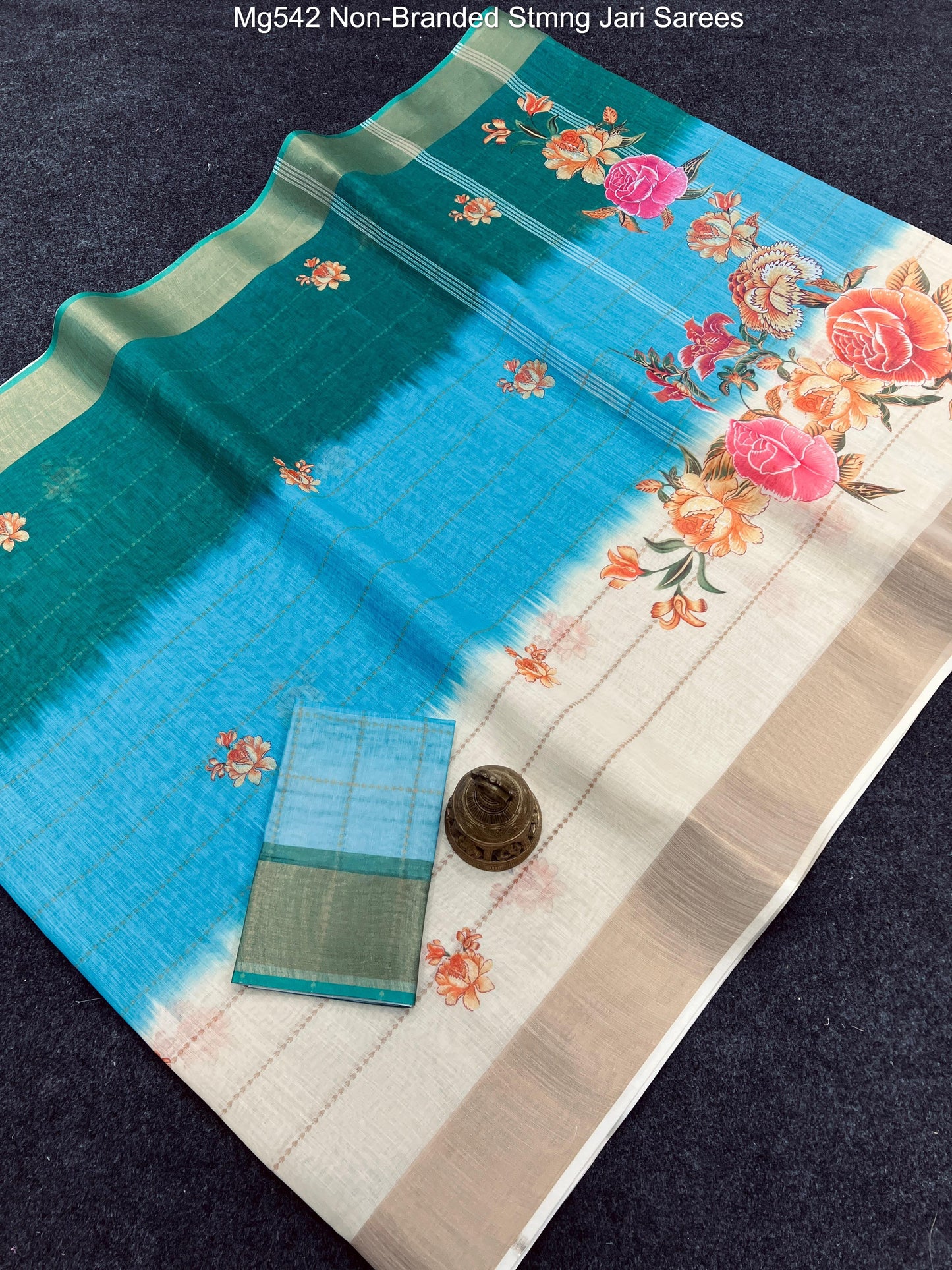 Mg542 Non-Branded Stmng Jari Sarees