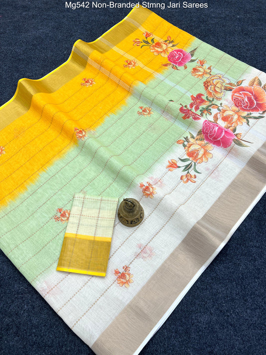Mg542 Non-Branded Stmng Jari Sarees