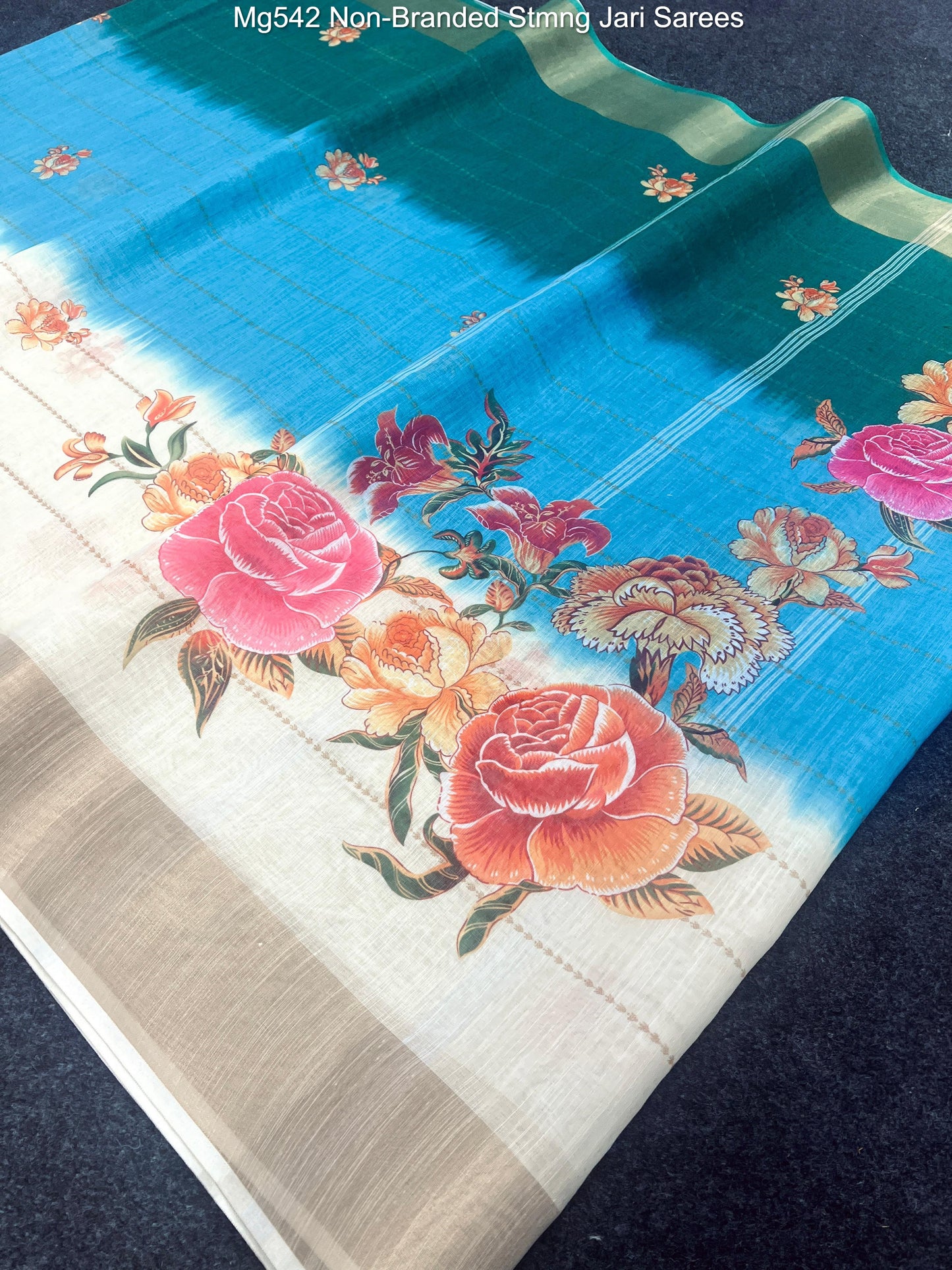 Mg542 Non-Branded Stmng Jari Sarees