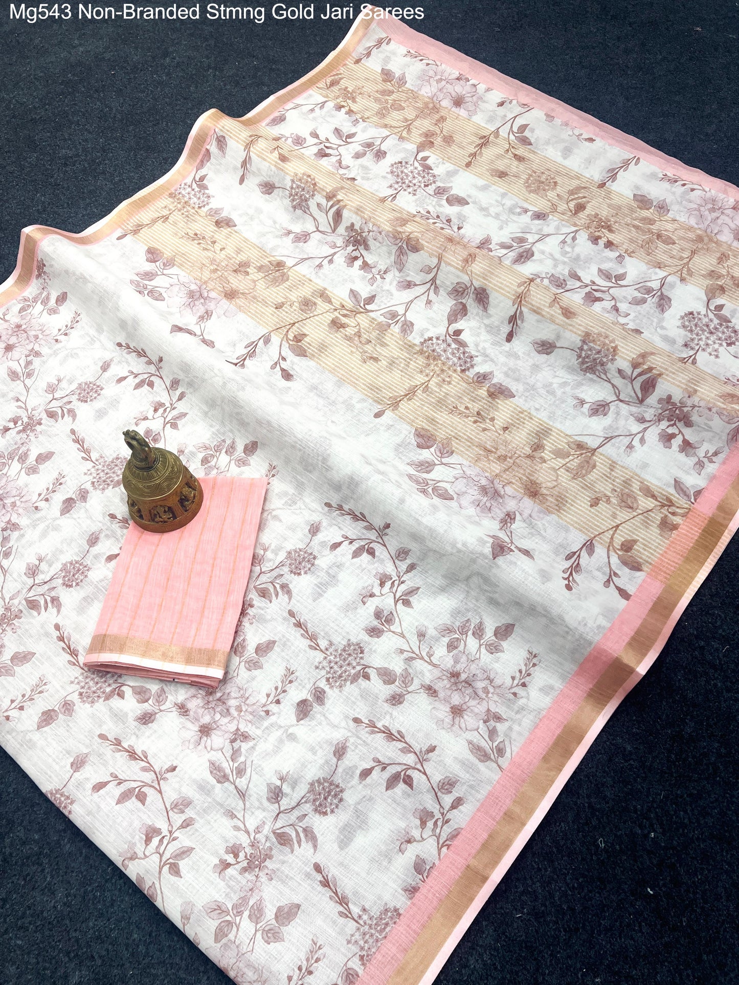 Mg543 Non-Branded Stmng Gold Jari Sarees