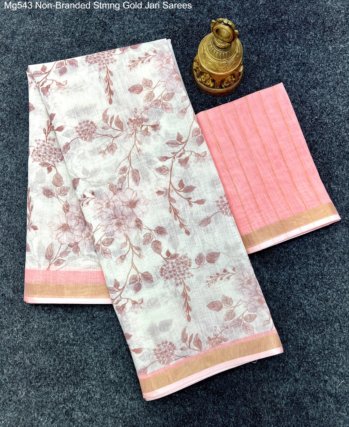 Mg543 Non-Branded Stmng Gold Jari Sarees