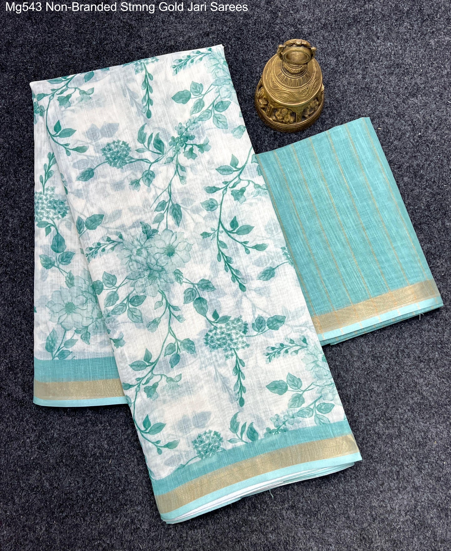 Mg543 Non-Branded Stmng Gold Jari Sarees