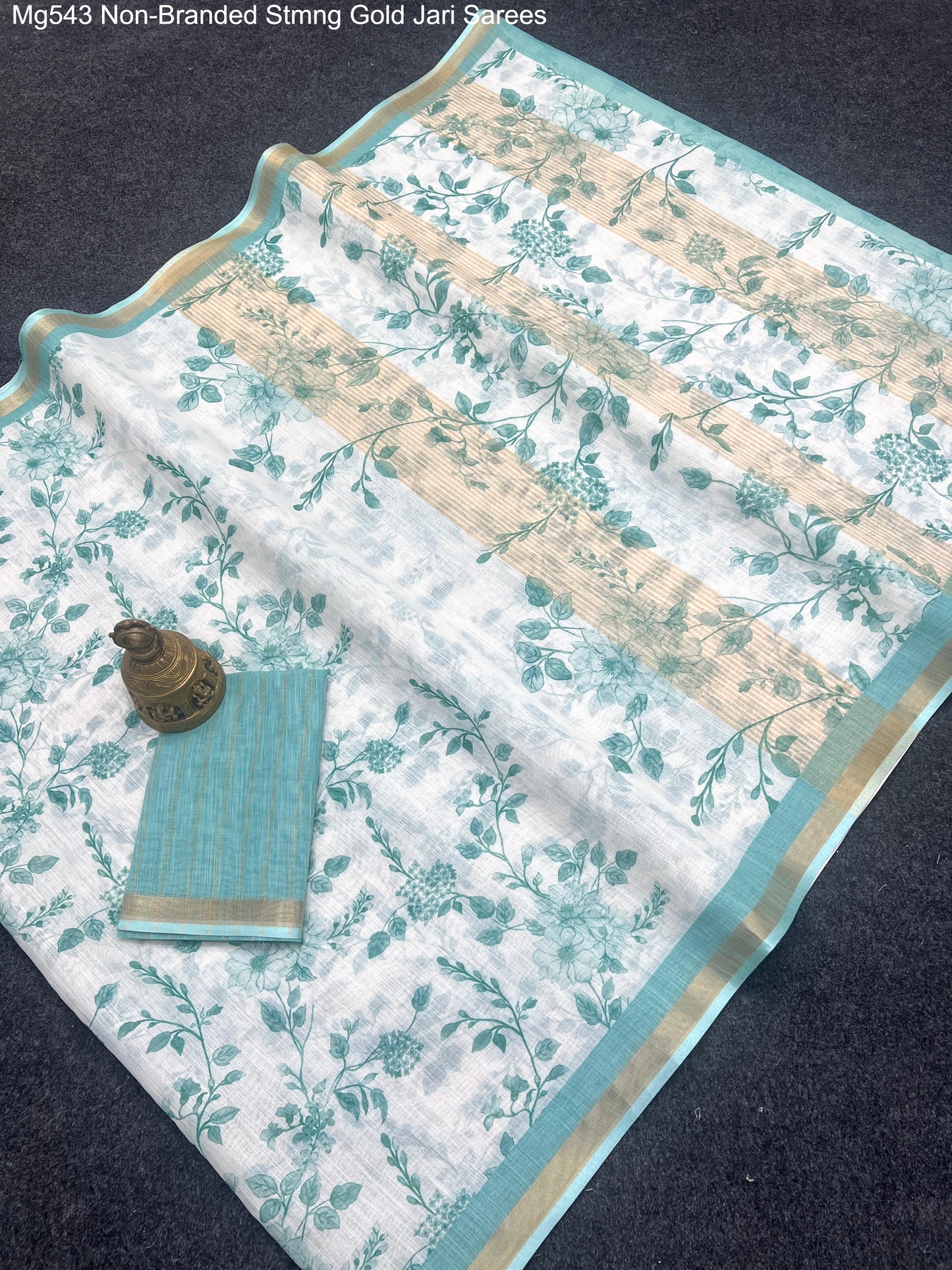 Mg543 Non-Branded Stmng Gold Jari Sarees