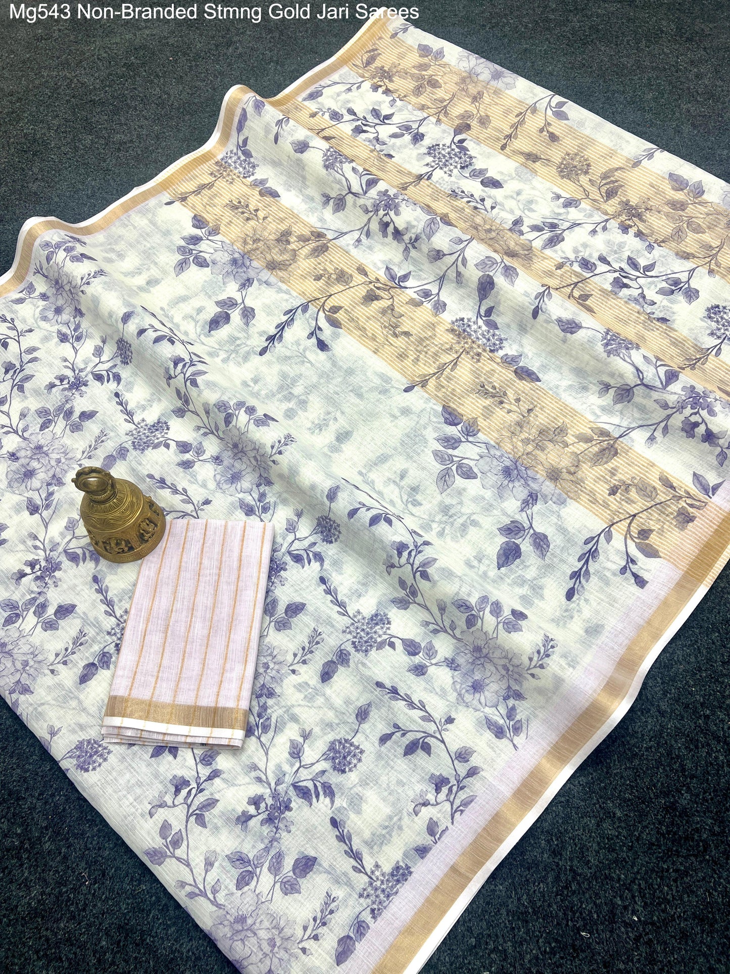 Mg543 Non-Branded Stmng Gold Jari Sarees