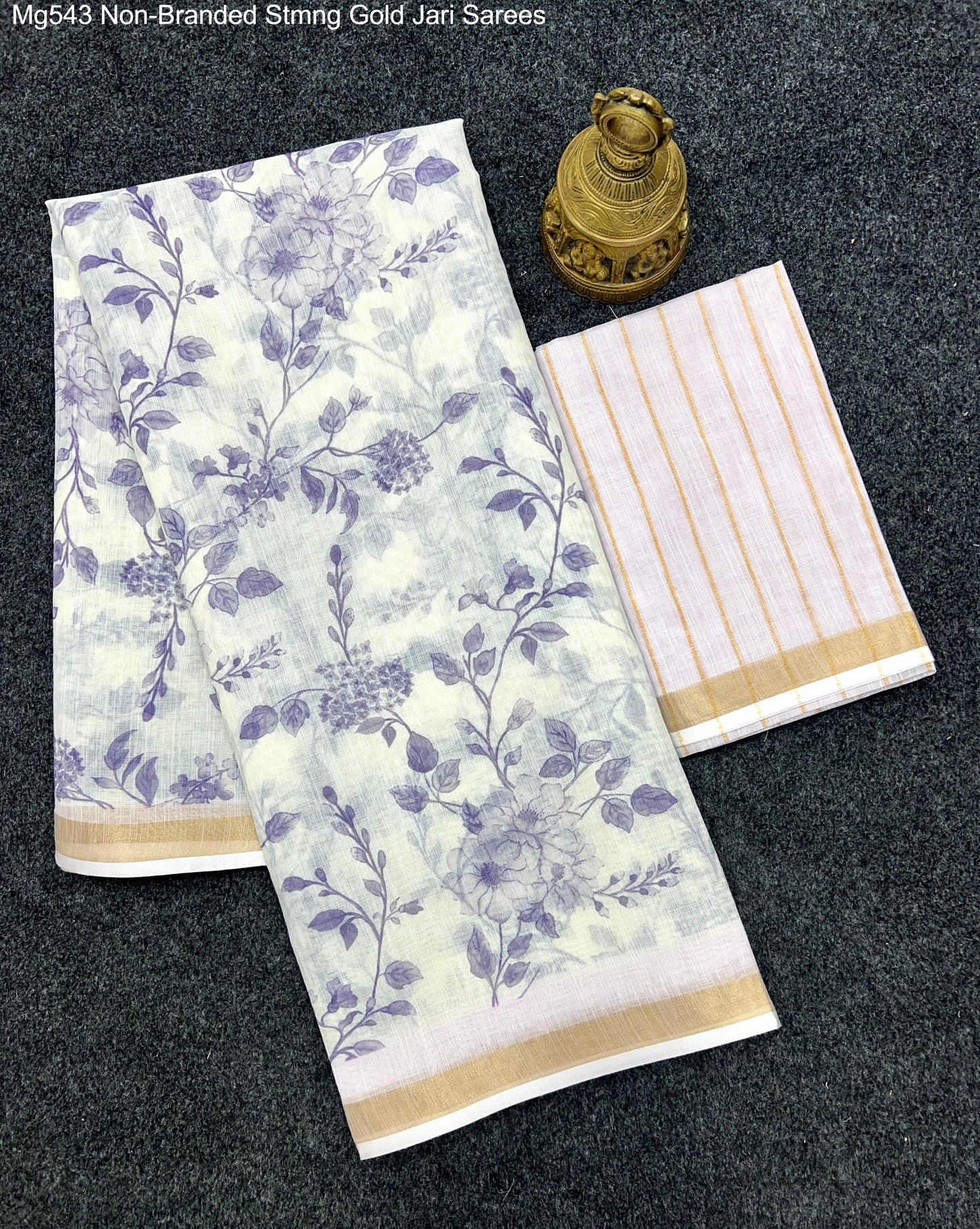 Mg543 Non-Branded Stmng Gold Jari Sarees