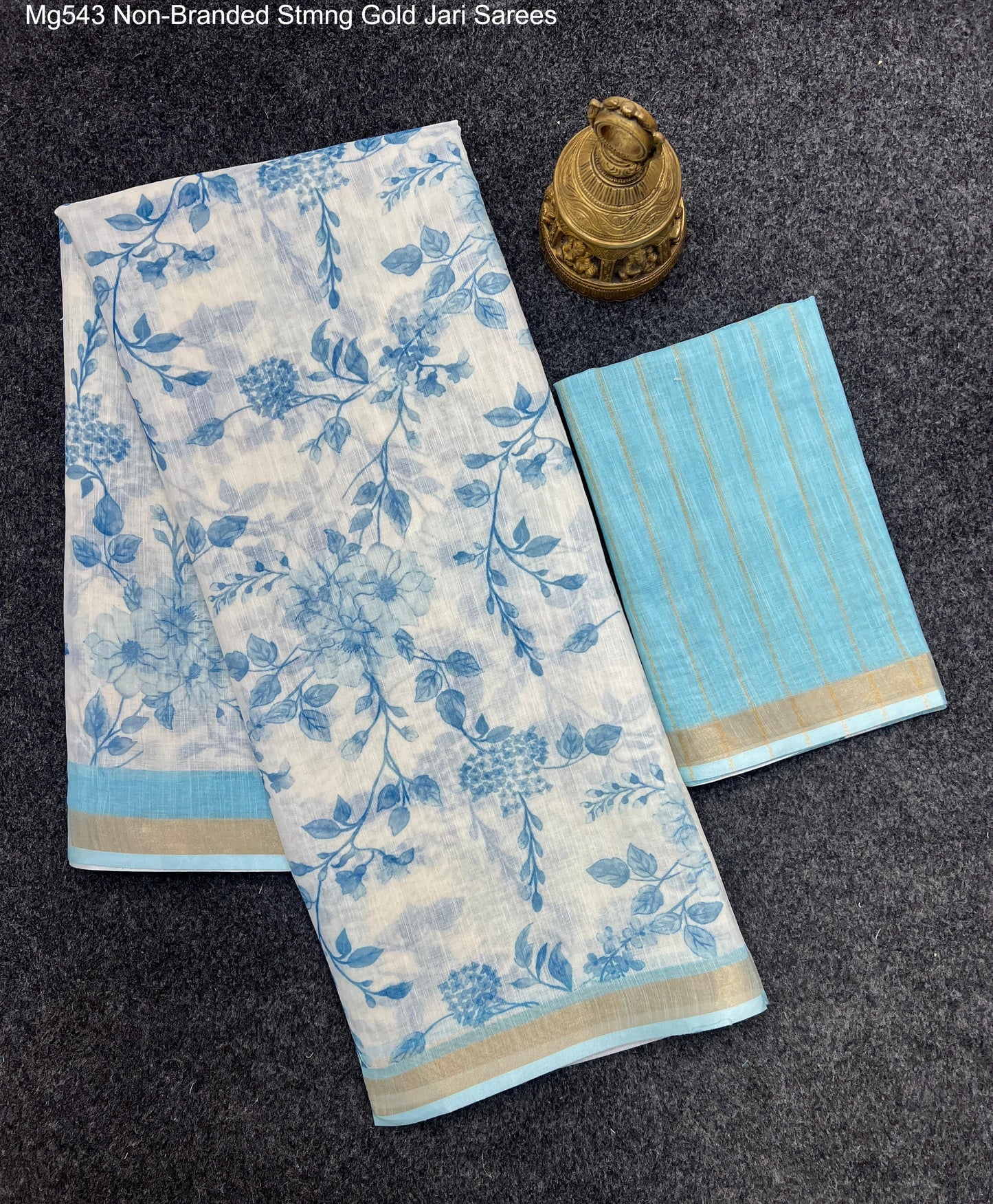 Mg543 Non-Branded Stmng Gold Jari Sarees