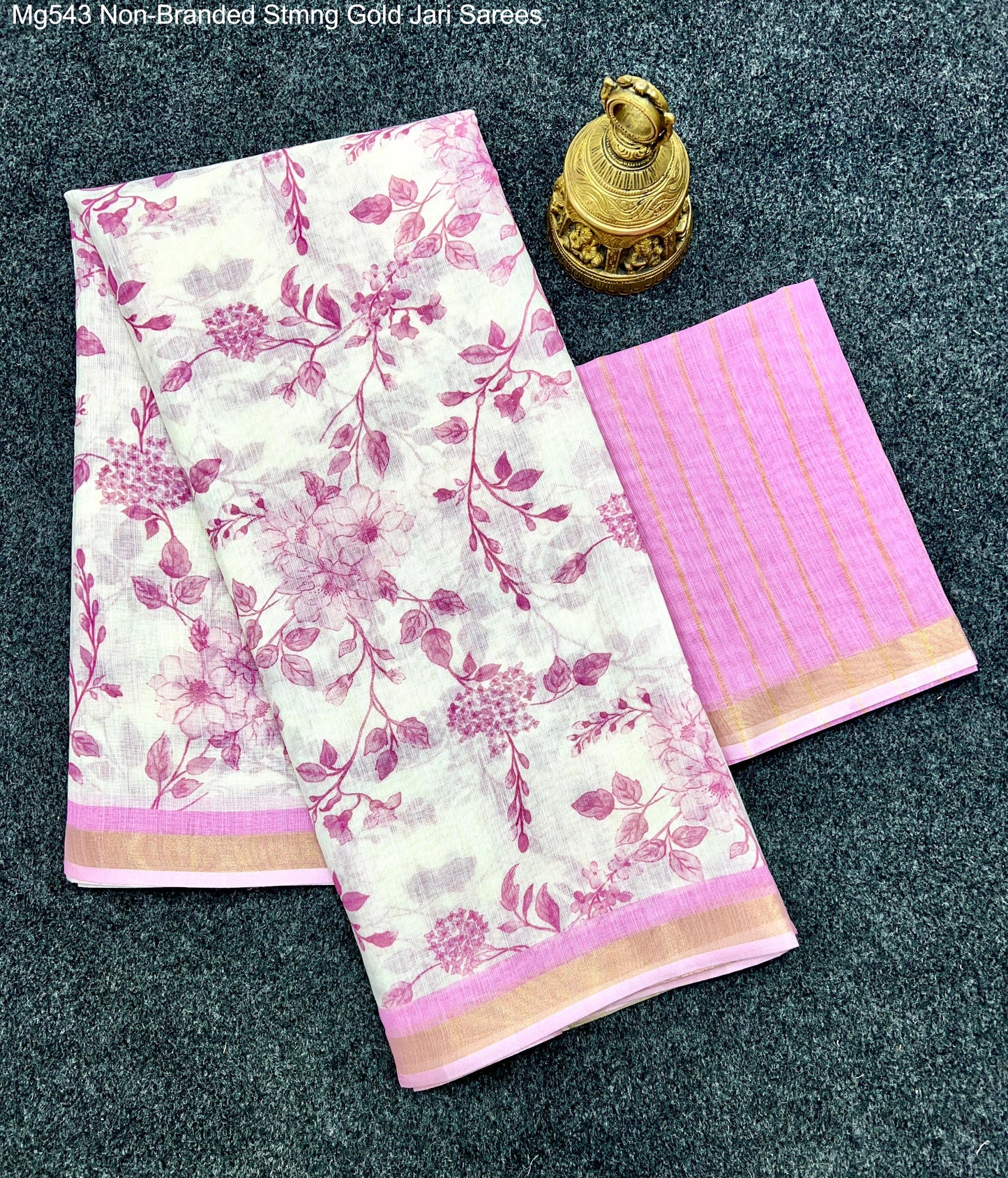 Mg543 Non-Branded Stmng Gold Jari Sarees