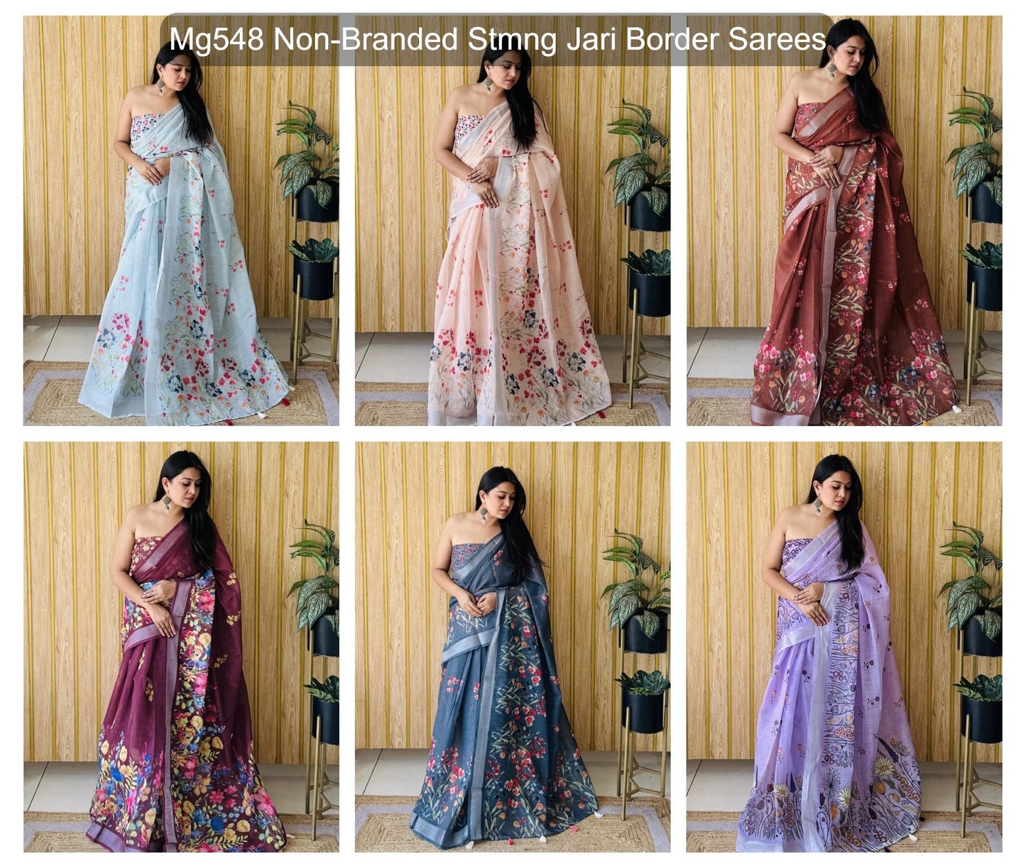 Mg548 Non-Branded Stmng Jari Border Sarees