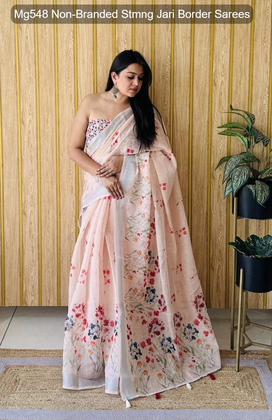 Mg548 Non-Branded Stmng Jari Border Sarees