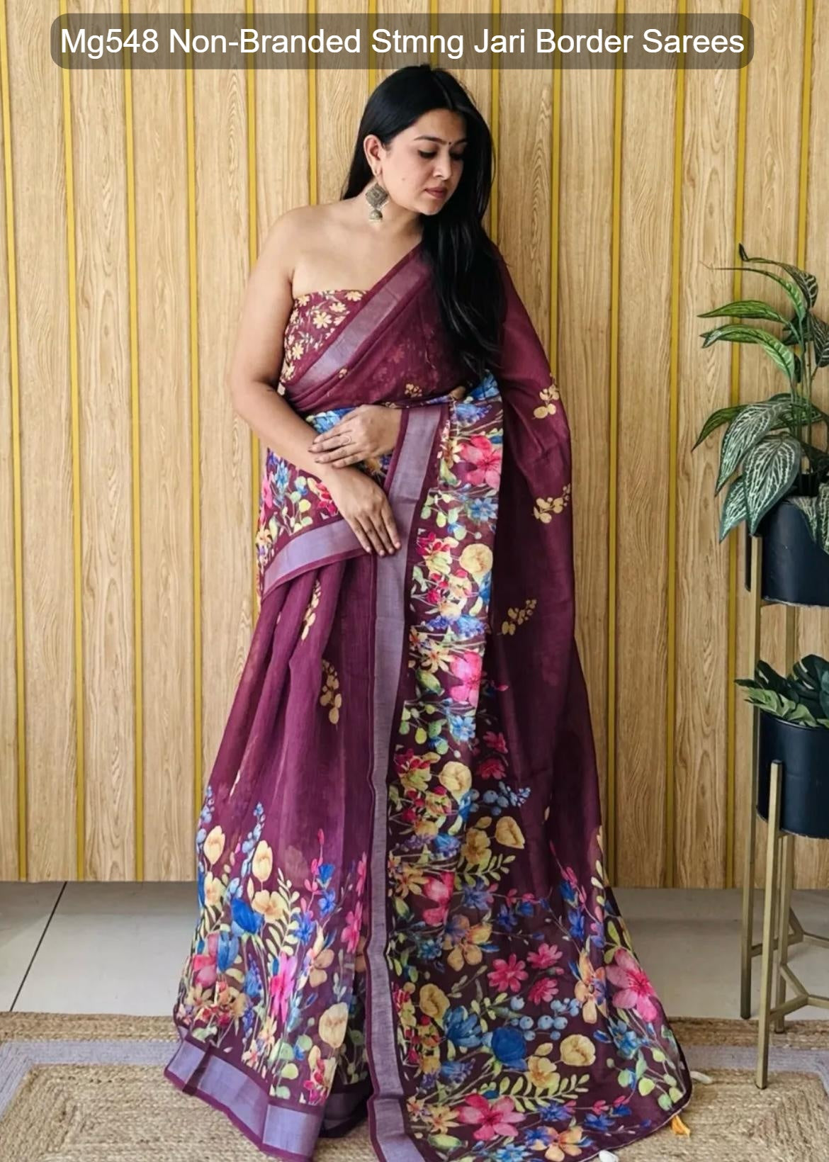 Mg548 Non-Branded Stmng Jari Border Sarees