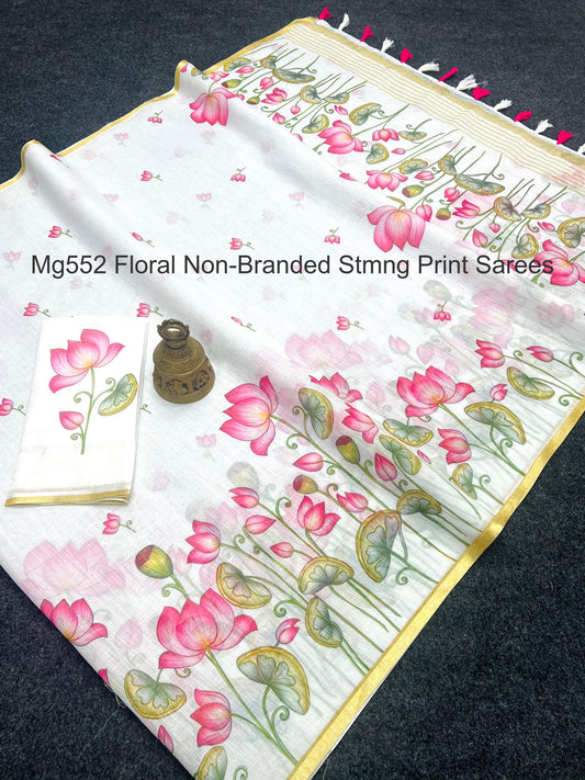 Mg552 Floral Non-Branded Stmng Print Sarees