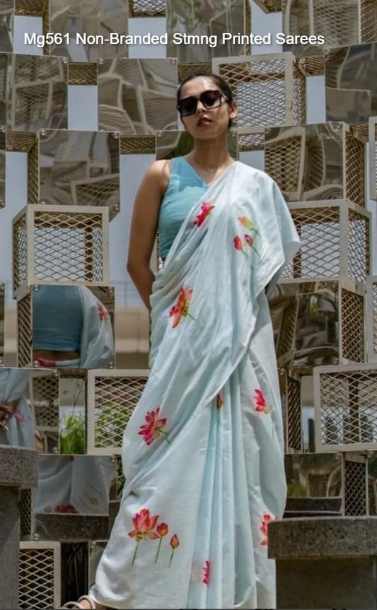 Mg561 Non-Branded Stmng Printed Sarees