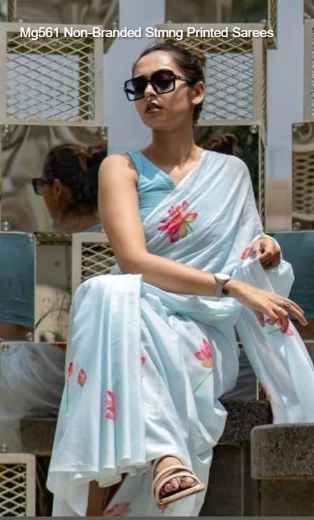 Mg561 Non-Branded Stmng Printed Sarees