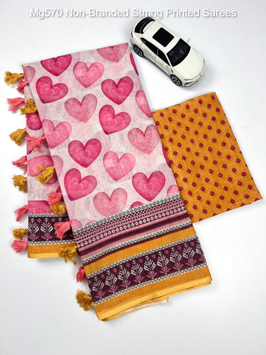 Mg570 Non-Branded Stmng Printed Sarees