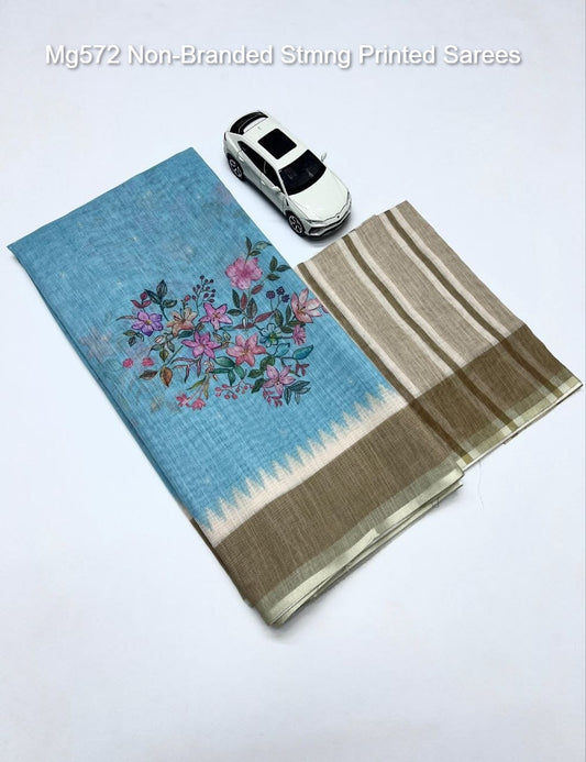 Mg572 Non-Branded Stmng Printed Sarees