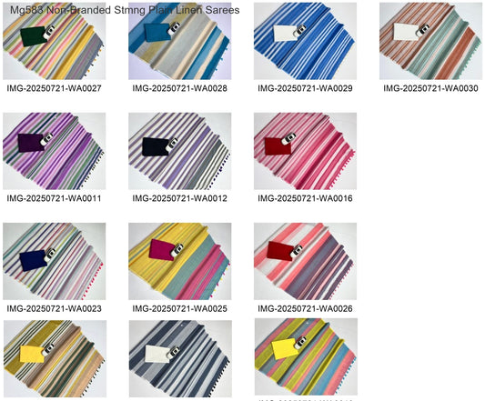 Mg583 Non-Branded Stmng Plain Linen Sarees