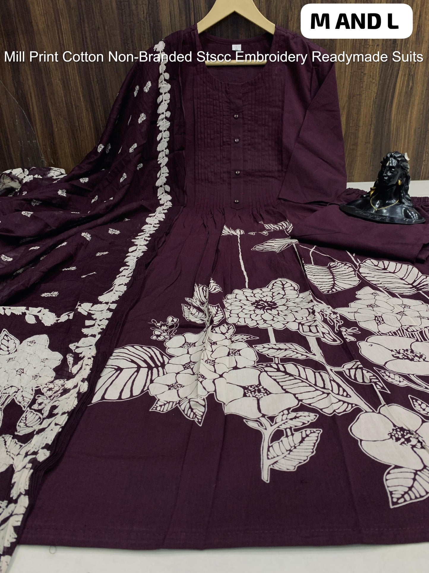 Mill Print Cotton Non-Branded Stscc Embroidery Readymade Suits