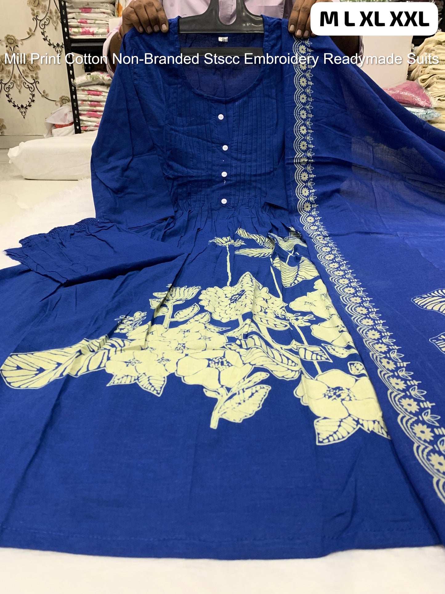 Mill Print Cotton Non-Branded Stscc Embroidery Readymade Suits