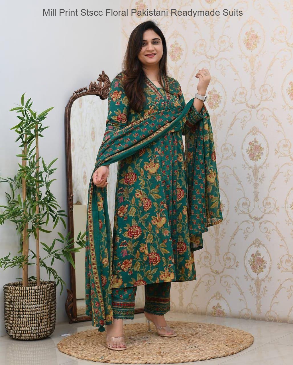 Mill Print Stscc Floral Pakistani Readymade Suits