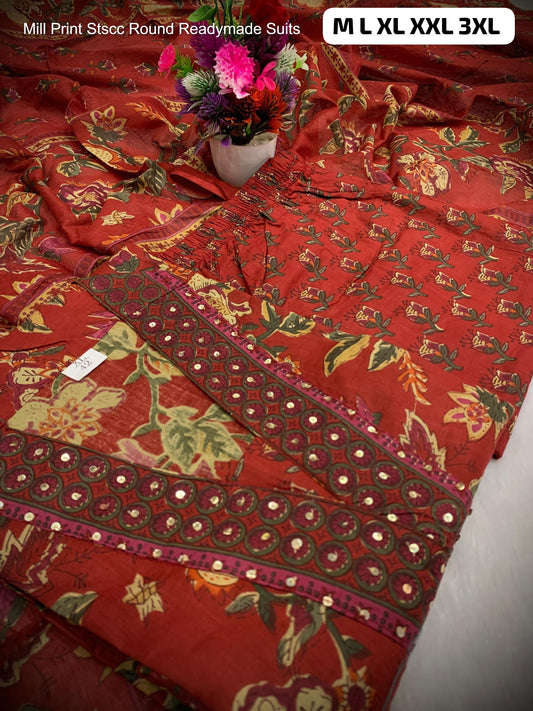 Mill Print Stscc Round Readymade Suits